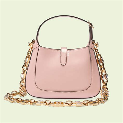 Mini borsa a spalla Jackie Notte in vernice rosa 